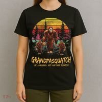 Grandpa Squatch Like A Grandpa Just Way More Squatchy Retro T-Shirt thumb 4