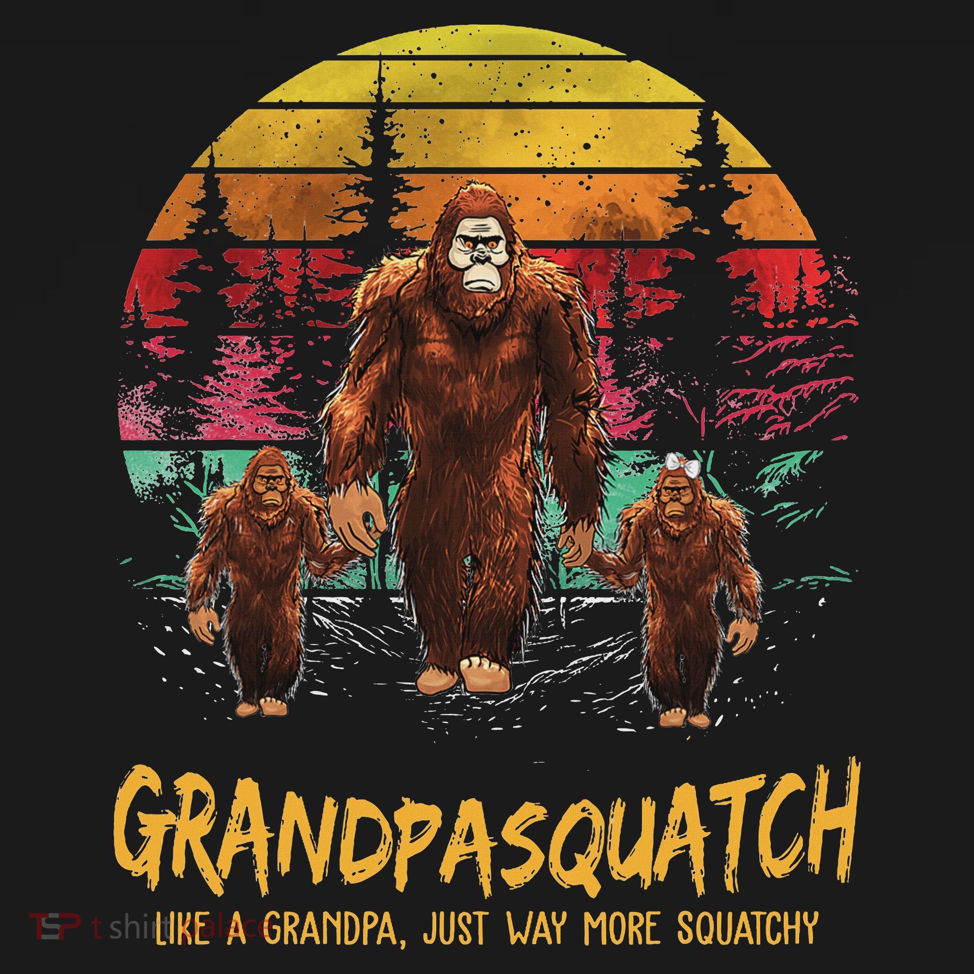 Grandpa Squatch Like A Grandpa Just Way More Squatchy Retro Baby Bodysuit