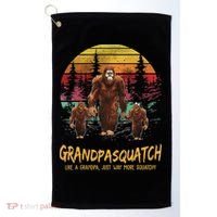 Grandpa Squatch Like A Grandpa Just Way More Squatchy Retro Golf Towel thumb 0