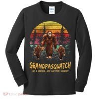 Grandpa Squatch Like A Grandpa Just Way More Squatchy Retro Kids Long Sleeve Shirt thumb 0
