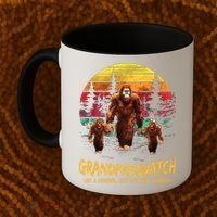 Grandpa Squatch Like A Grandpa Just Way More Squatchy Retro Coffee Mug thumb 2