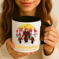 Grandpa Squatch Like A Grandpa Just Way More Squatchy Retro Coffee Mug thumb 3