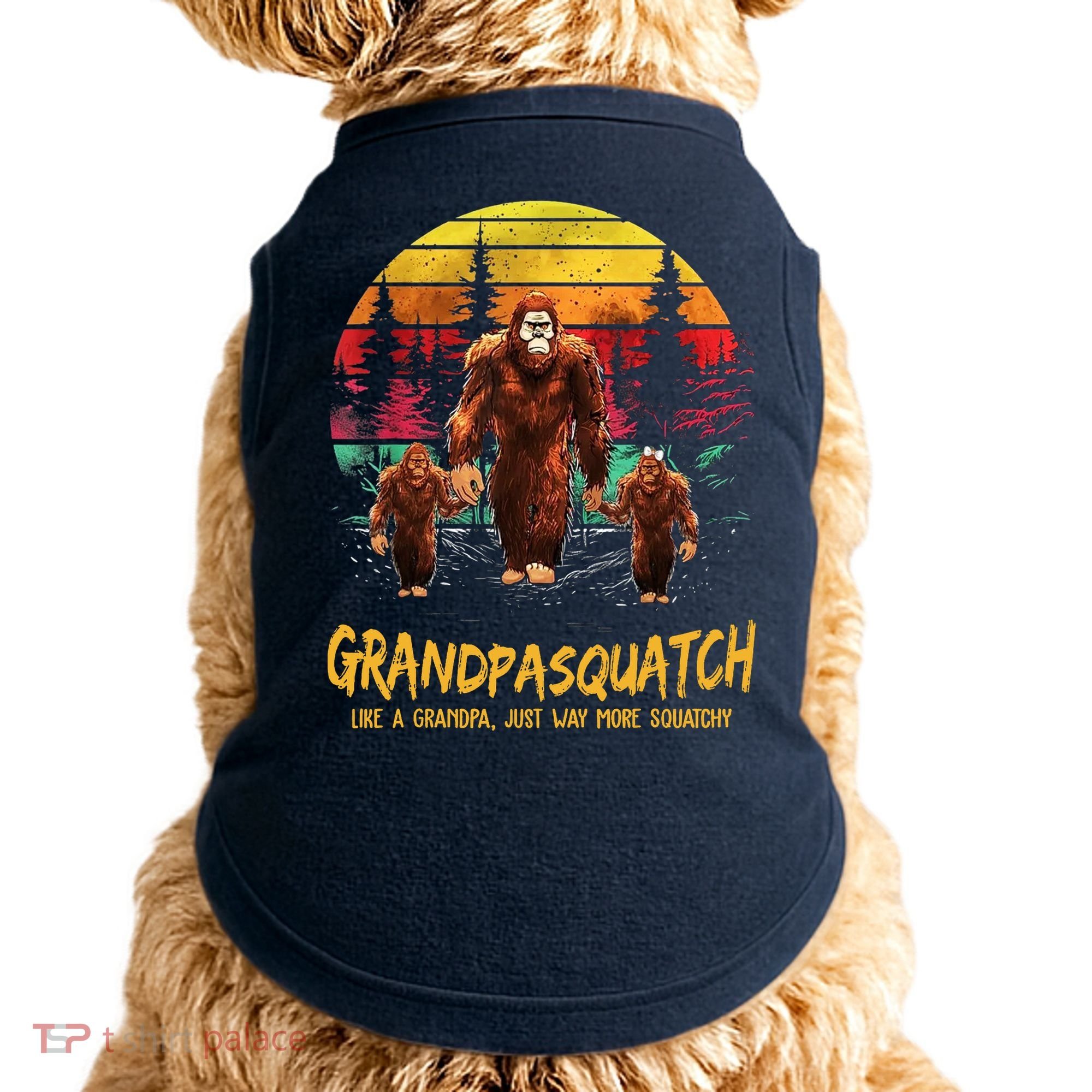 Grandpa Squatch Like A Grandpa Just Way More Squatchy Retro Doggie Tank
