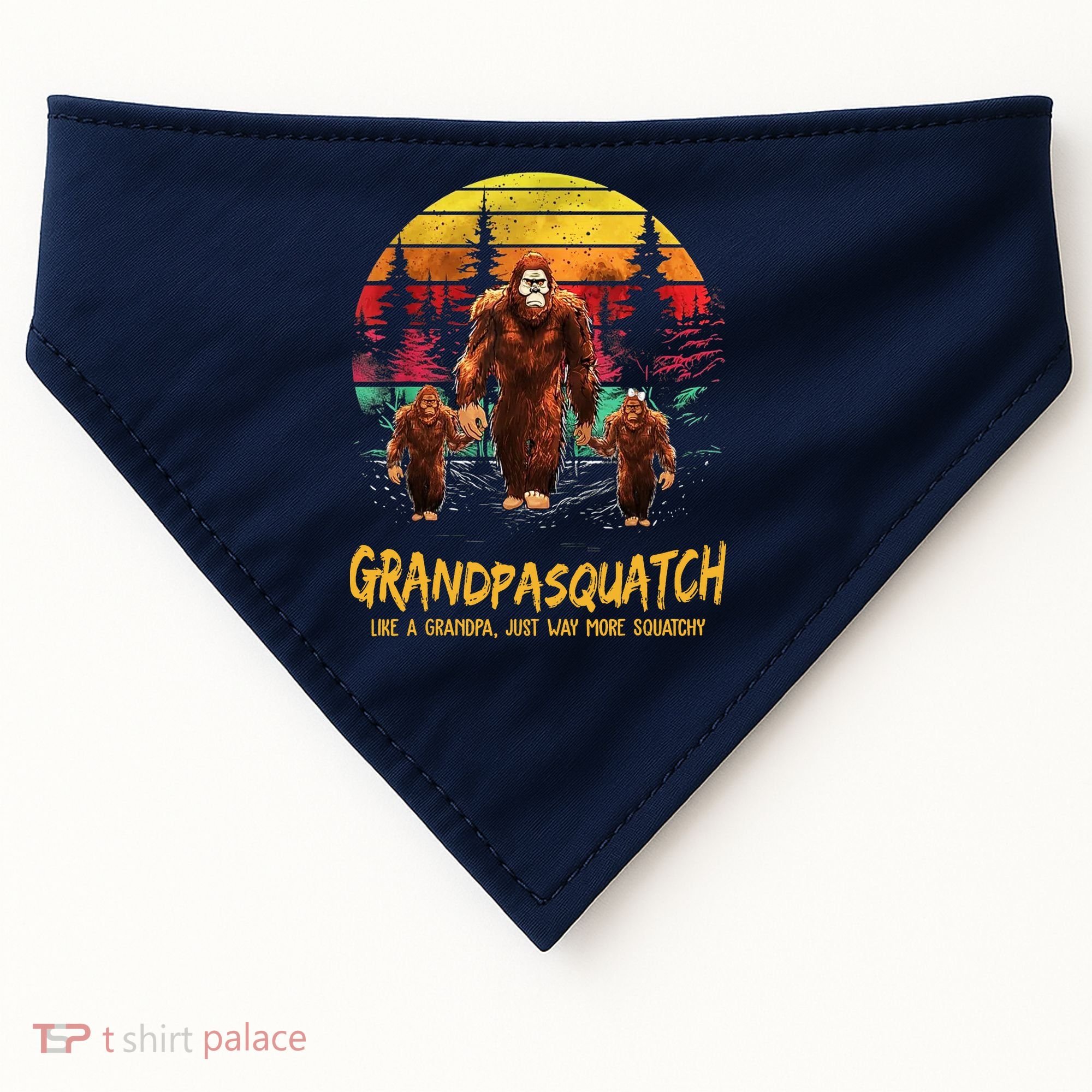 Grandpa Squatch Like A Grandpa Just Way More Squatchy Retro USA-Made Doggie Bandana