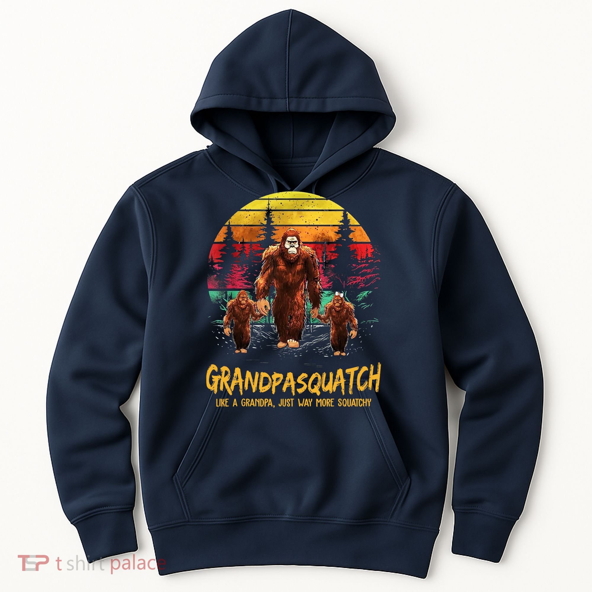 Grandpa Squatch Like A Grandpa Just Way More Squatchy Retro Hoodie