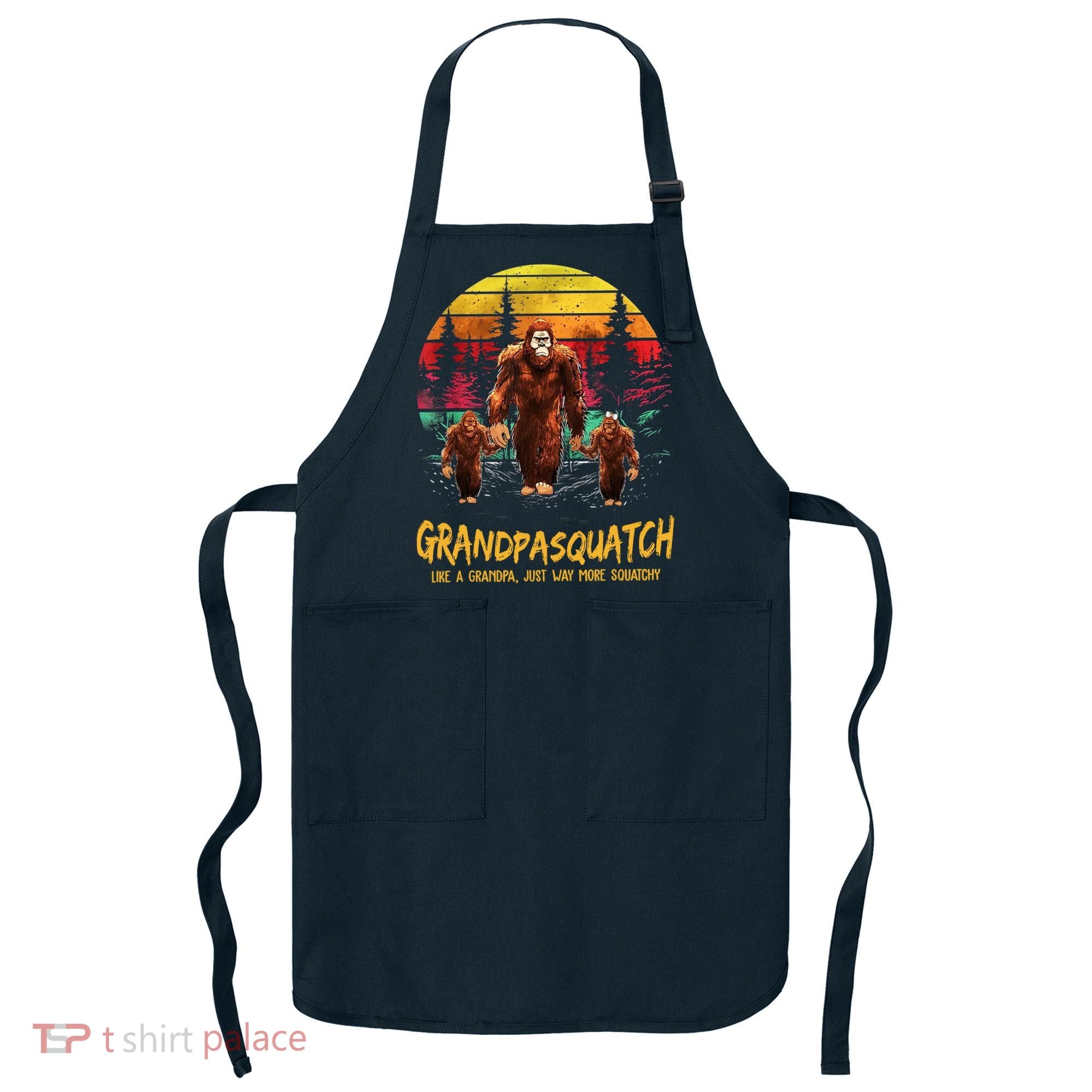 Grandpa Squatch Like A Grandpa Just Way More Squatchy Retro Apron