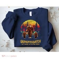 Grandpa Squatch Like A Grandpa Just Way More Squatchy Retro Sweatshirt thumb 2