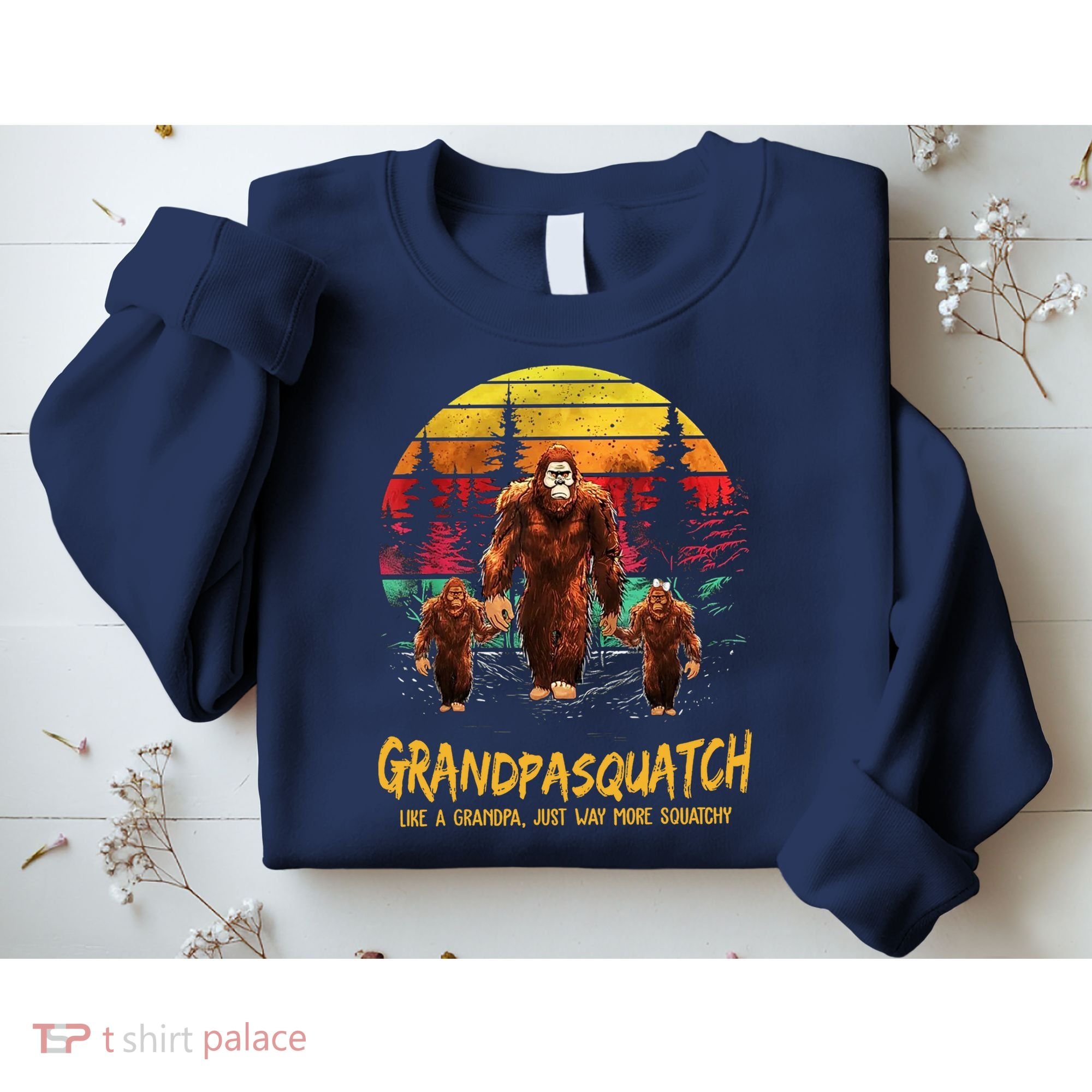 Grandpa Squatch Like A Grandpa Just Way More Squatchy Retro Sweatshirt