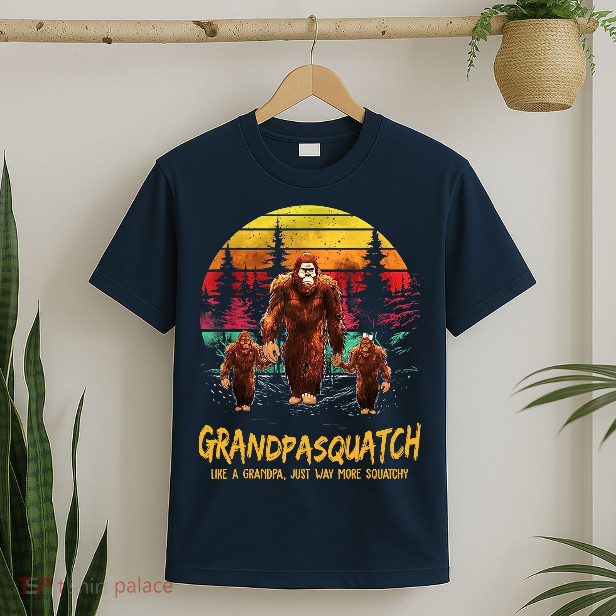 Grandpa Squatch Like A Grandpa Just Way More Squatchy Retro T-Shirt