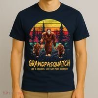 Grandpa Squatch Like A Grandpa Just Way More Squatchy Retro T-Shirt thumb 3