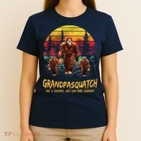 Grandpa Squatch Like A Grandpa Just Way More Squatchy Retro T-Shirt thumb 4