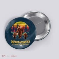 Grandpa Squatch Like A Grandpa Just Way More Squatchy Retro Button thumb 0