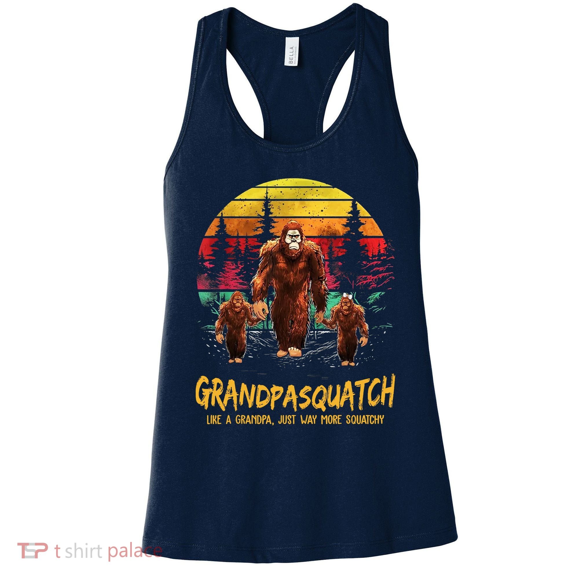 Grandpa Squatch Like A Grandpa Just Way More Squatchy Retro Women's Tank Top