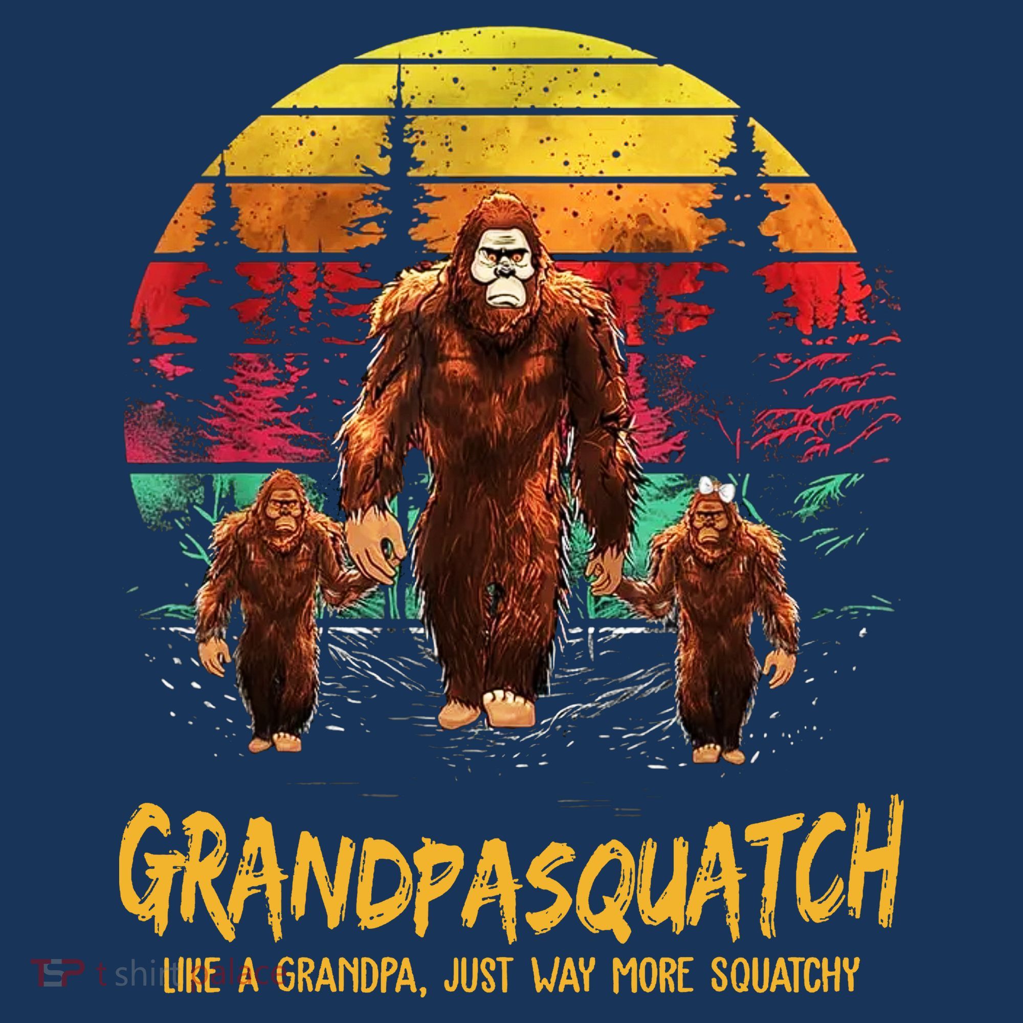 Grandpa Squatch Like A Grandpa Just Way More Squatchy Retro Women's Tank Top