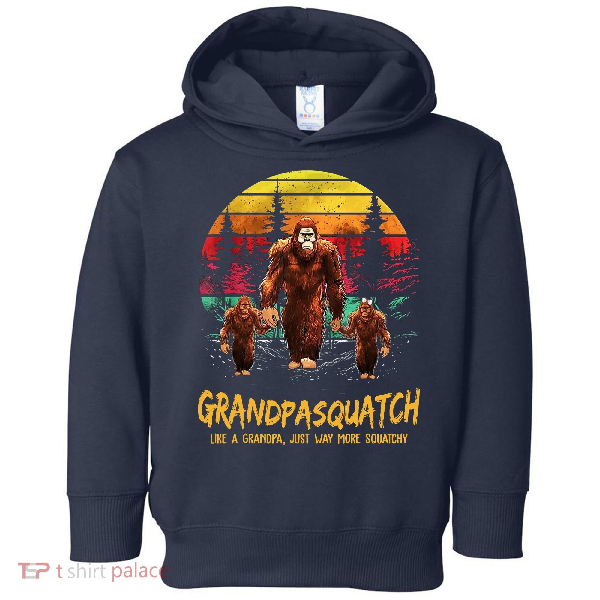Grandpa Squatch Like A Grandpa Just Way More Squatchy Retro Toddler Hoodie