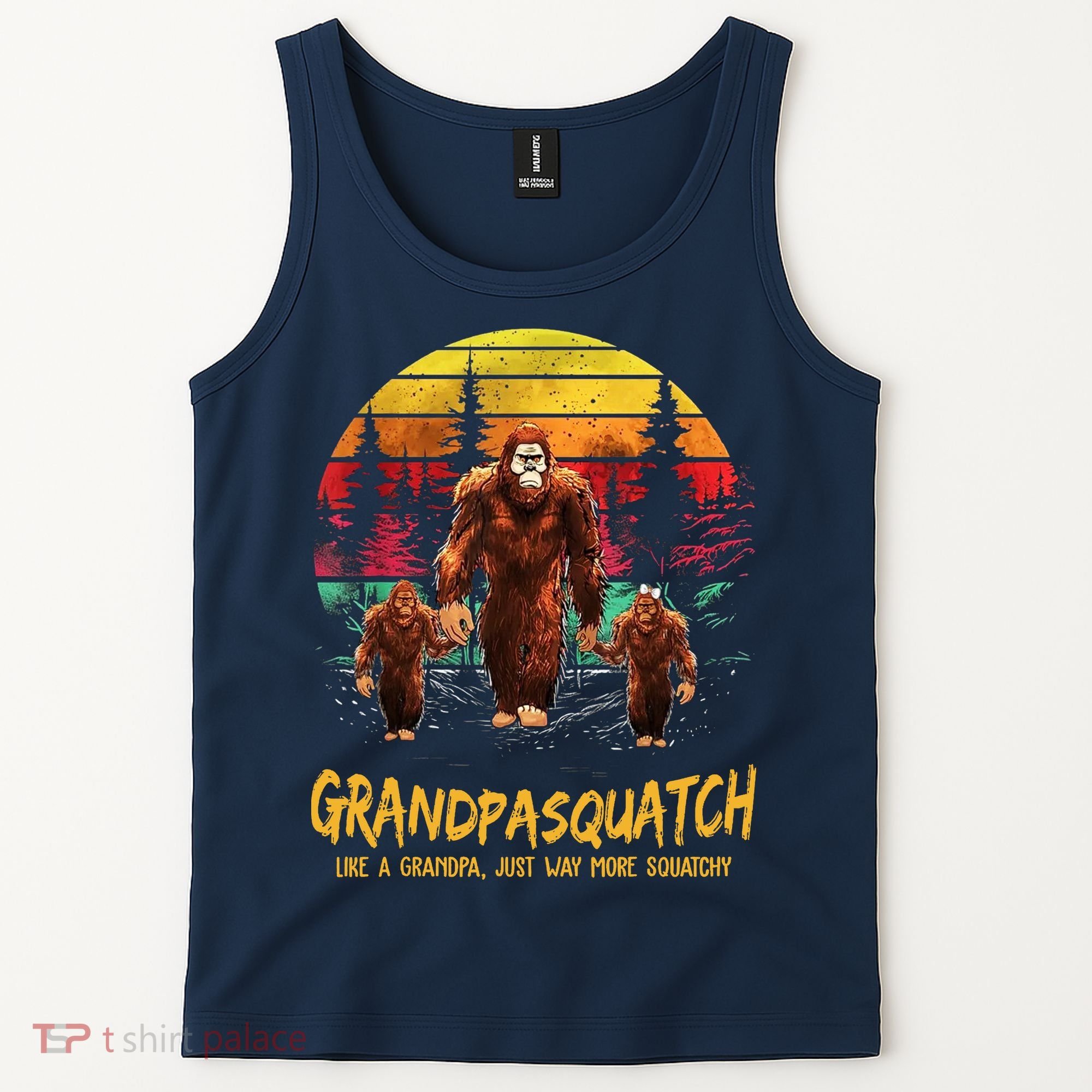 Grandpa Squatch Like A Grandpa Just Way More Squatchy Retro Tank Top