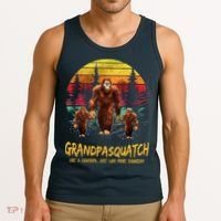 Grandpa Squatch Like A Grandpa Just Way More Squatchy Retro Tank Top thumb 3