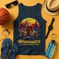 Grandpa Squatch Like A Grandpa Just Way More Squatchy Retro Tank Top thumb 4