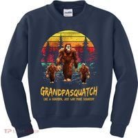 Grandpa Squatch Like A Grandpa Just Way More Squatchy Retro Kids Sweatshirt thumb 0