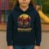 Grandpa Squatch Like A Grandpa Just Way More Squatchy Retro Kids Hoodie thumb 3
