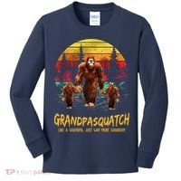 Grandpa Squatch Like A Grandpa Just Way More Squatchy Retro Kids Long Sleeve Shirt thumb 0