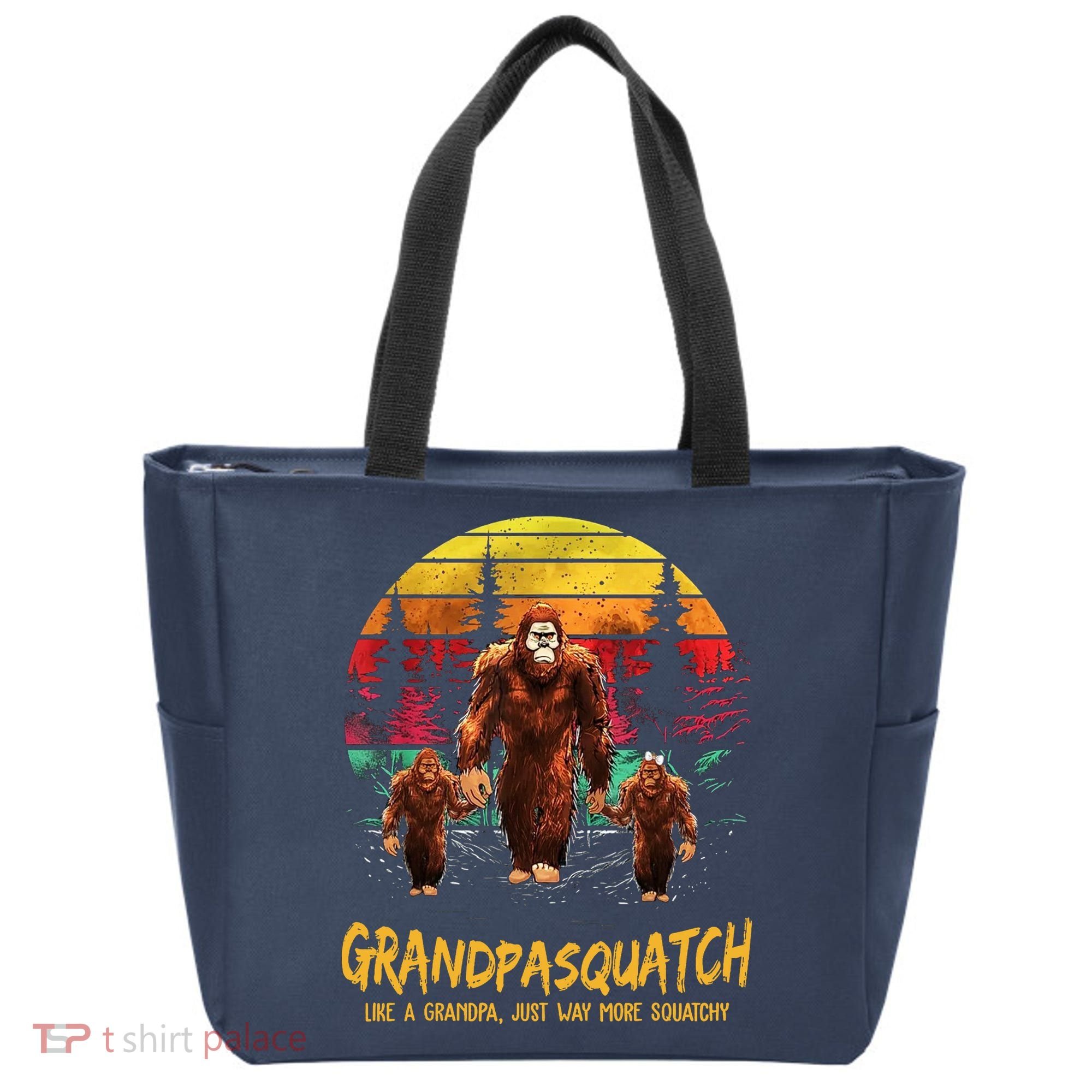 Grandpa Squatch Like A Grandpa Just Way More Squatchy Retro Tote Bag
