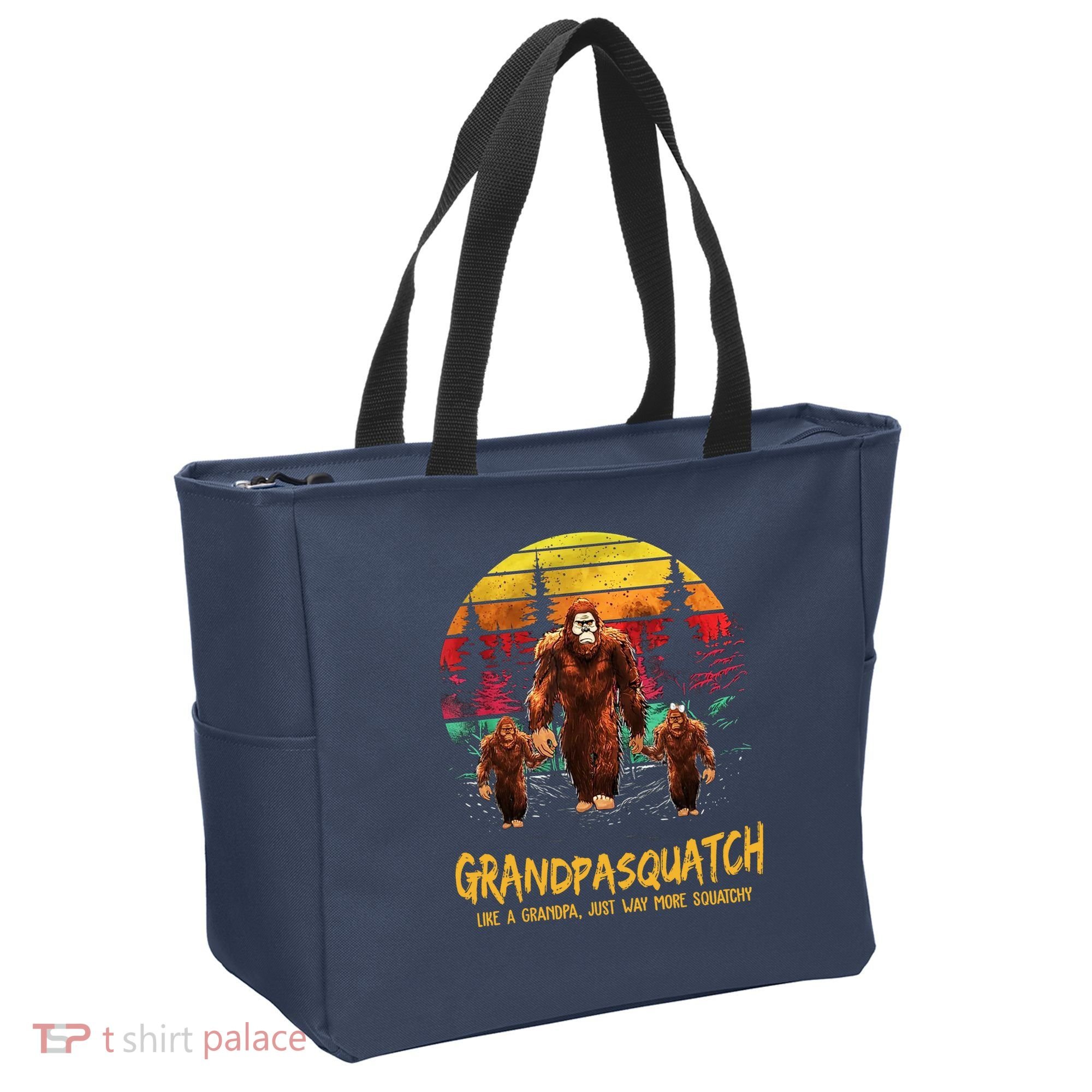 Grandpa Squatch Like A Grandpa Just Way More Squatchy Retro Tote Bag