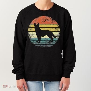 German Shepherd Lover Owner Gift Retro Sunset Dog Women's Sweatshirt