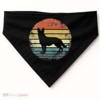 German Shepherd Lover Owner Gift Retro Sunset Dog USA-Made Doggie Bandana thumb 0