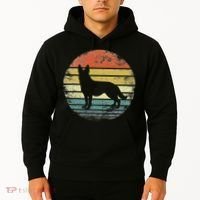 German Shepherd Lover Owner Gift Retro Sunset Dog Hoodie thumb 2
