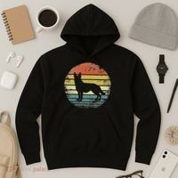 German Shepherd Lover Owner Gift Retro Sunset Dog Hoodie thumb 3