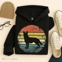 German Shepherd Lover Owner Gift Retro Sunset Dog Hoodie thumb 4
