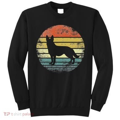 German Shepherd Lover Owner Gift Retro Sunset Dog Sweatshirt