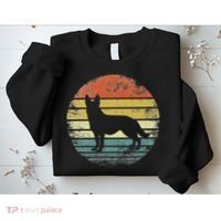 German Shepherd Lover Owner Gift Retro Sunset Dog Sweatshirt thumb 2