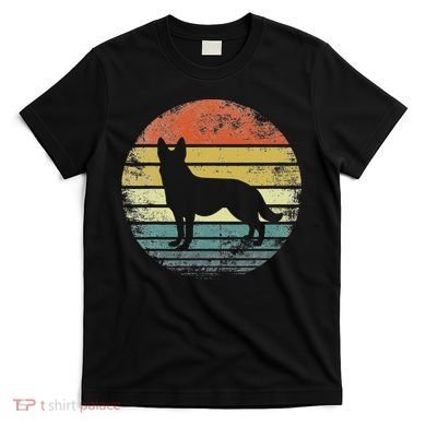 German Shepherd Lover Owner Gift Retro Sunset Dog T-Shirt