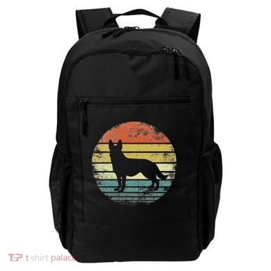 German Shepherd Lover Owner Gift Retro Sunset Dog Backpack