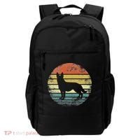 German Shepherd Lover Owner Gift Retro Sunset Dog Backpack thumb 0