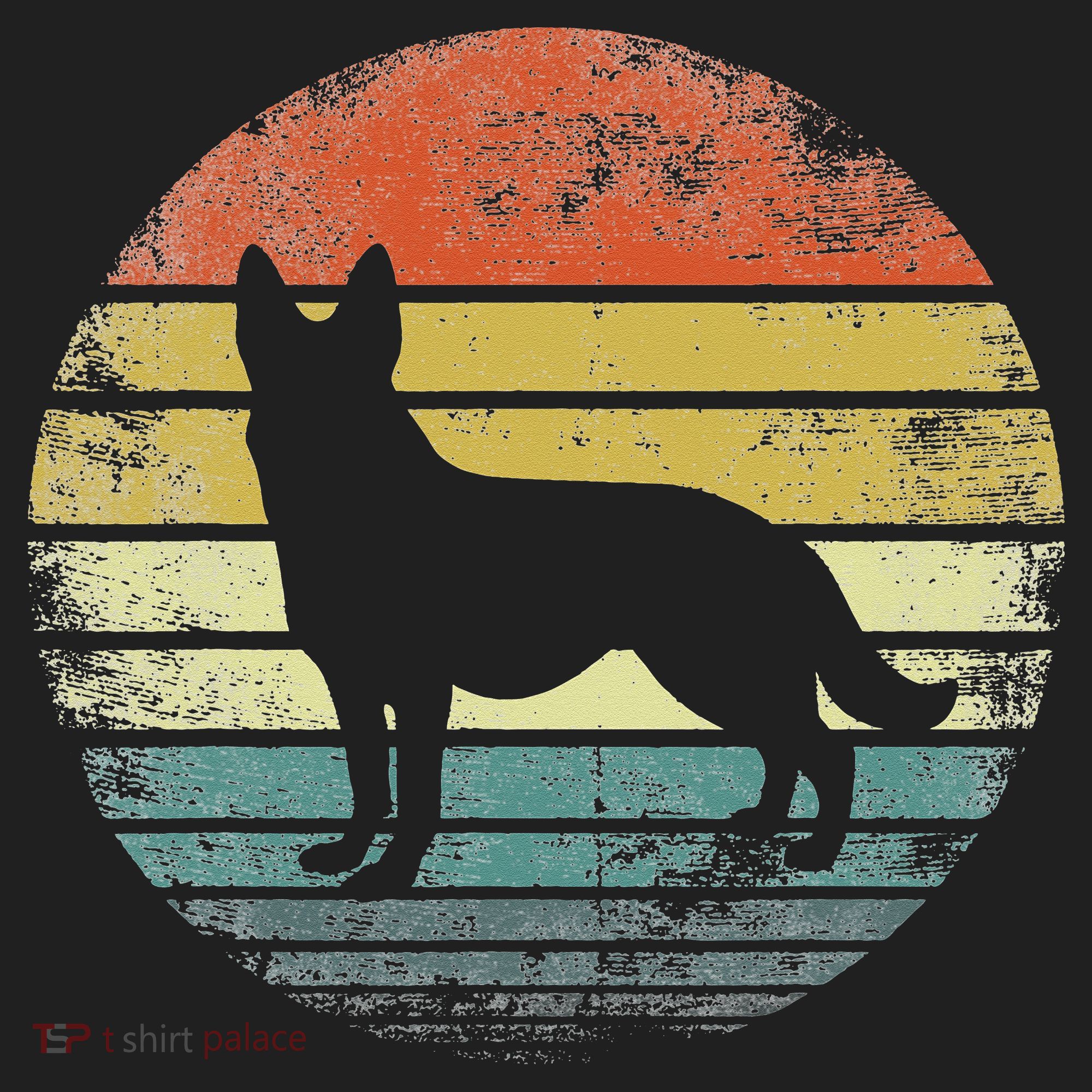 German Shepherd Lover Owner Gift Retro Sunset Dog Beanie