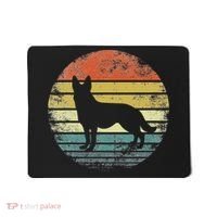 German Shepherd Lover Owner Gift Retro Sunset Dog Mousepad thumb 0