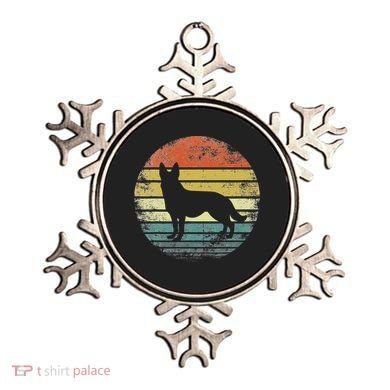 German Shepherd Lover Owner Gift Retro Sunset Dog Ornament