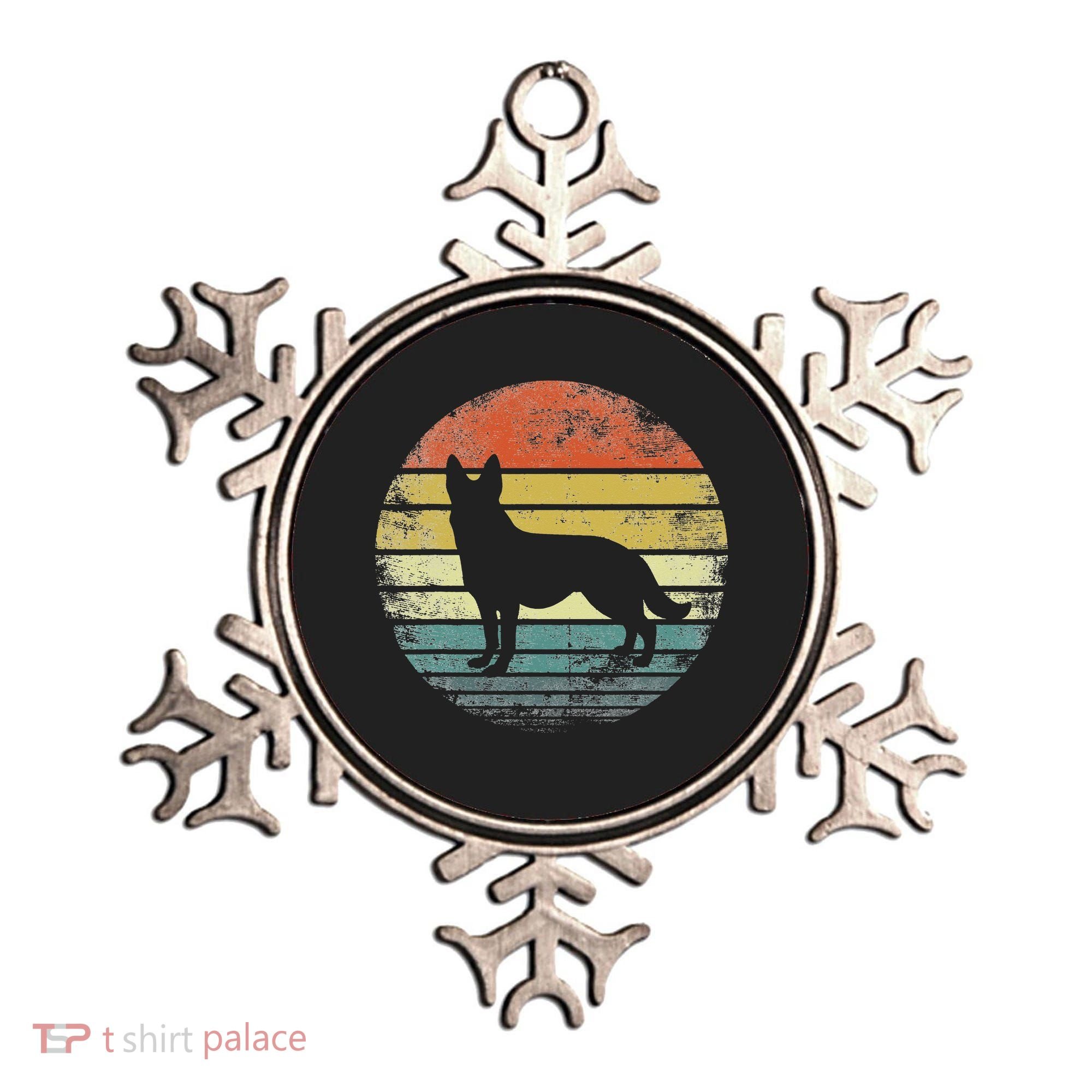 German Shepherd Lover Owner Gift Retro Sunset Dog Ornament