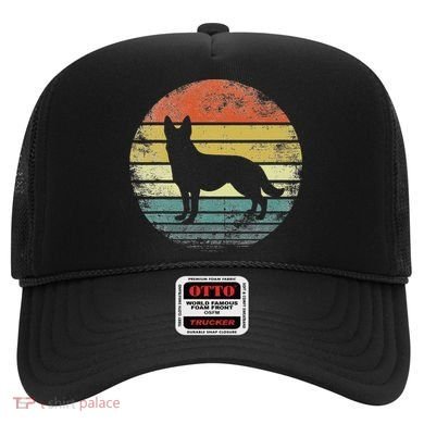 German Shepherd Lover Owner Gift Retro Sunset Dog Hat