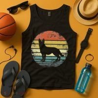German Shepherd Lover Owner Gift Retro Sunset Dog Tank Top thumb 4