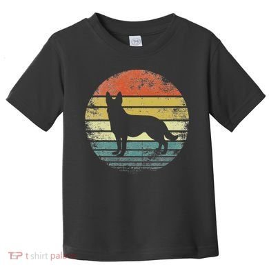 German Shepherd Lover Owner Gift Retro Sunset Dog Toddler T-Shirt
