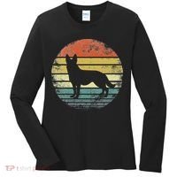 German Shepherd Lover Owner Gift Retro Sunset Dog Women's Long Sleeve Shirt thumb 0