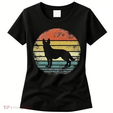 German Shepherd Lover Owner Gift Retro Sunset Dog Women's T-Shirt