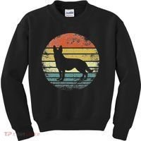 German Shepherd Lover Owner Gift Retro Sunset Dog Kids Sweatshirt thumb 0