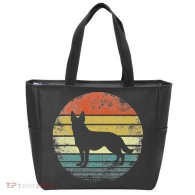 German Shepherd Lover Owner Gift Retro Sunset Dog Tote Bag