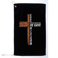 God So Loved The World John 3 16 Christian Golf Towel thumb 0
