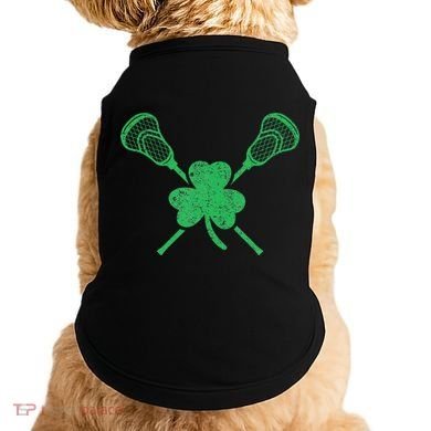 Green Shamrock Lacrosse Irish St. PatrickS Day Doggie Tank